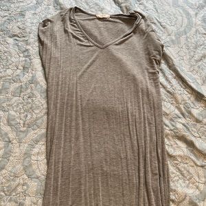 Gray round end maxi dress